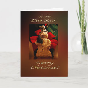 Snowman Merry Christmas - Sister Holiday Card