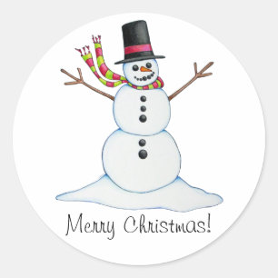 Snowman "Merry Christmas" Sticker