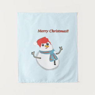 Snowman. Merry Christmas. Tapestry