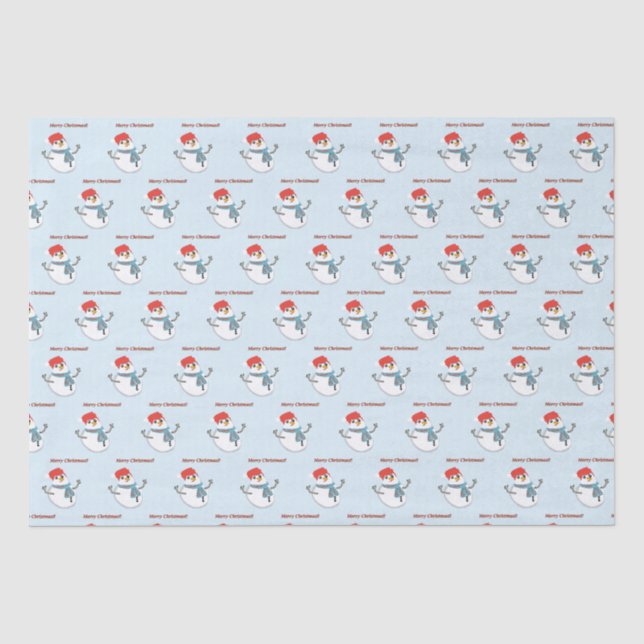 Snowman. Merry Christmas. Tissue Paper (Front)