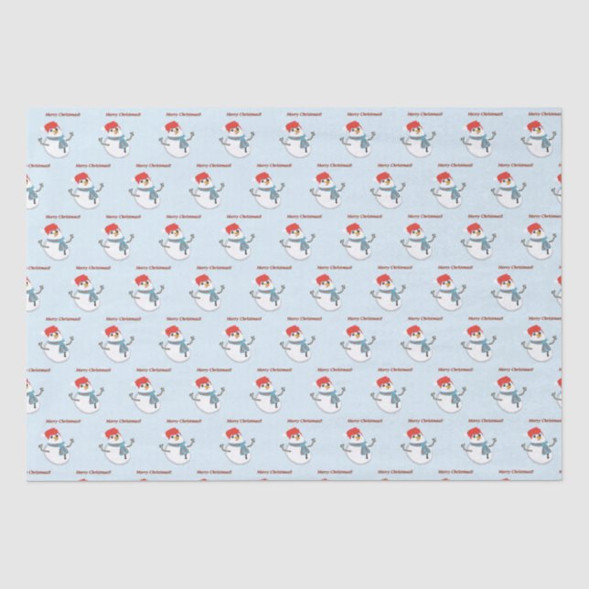Snowman. Merry Christmas. Tissue Paper (Front)