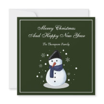 Snowman Merry Christmass Card