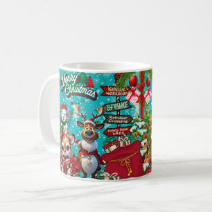 snowman, merry coffee mug