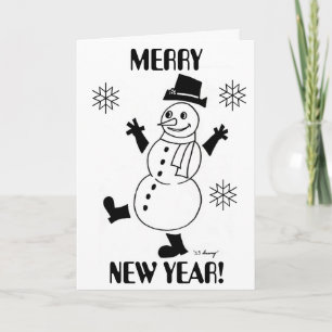 Snowman "MERRY NEW YEAR" Card