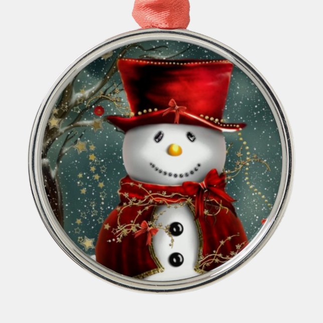 Snowman Metal Tree Decoration (Front)