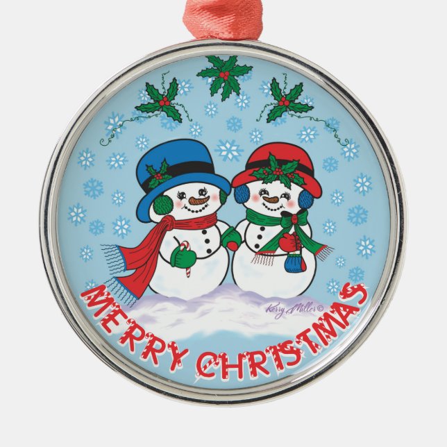 Snowman Metal Tree Decoration (Front)