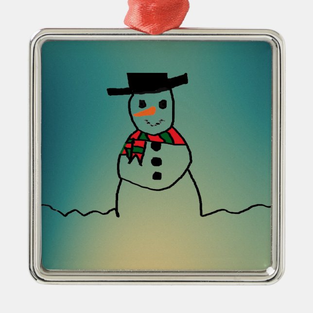 Snowman Metal Tree Decoration (Front)