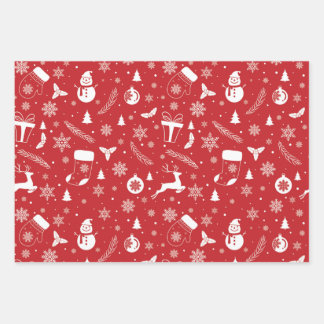 Snowman Mitton Snowflake Christmas Gift Wrapping Paper Sheet