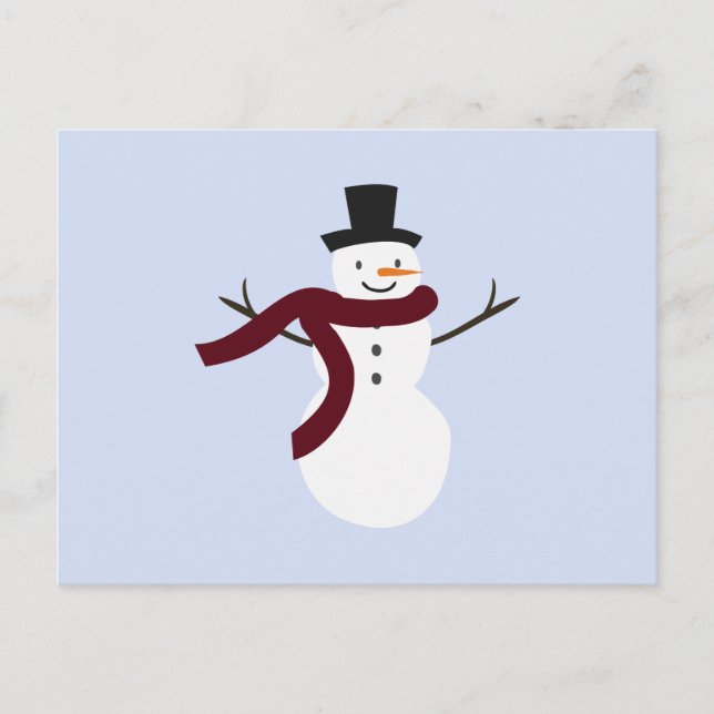 Snowman Modern Family Holiday Card (Front)