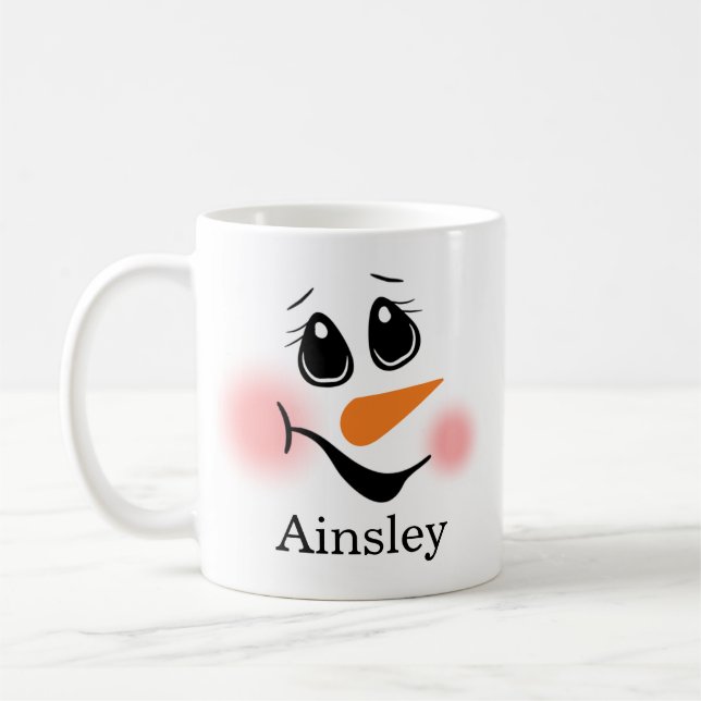 Snowman Monogrammed Coffee Mug (Left)