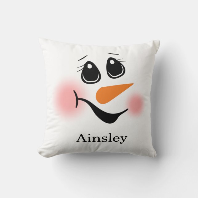 Snowman Monogrammed Cushion (Front)