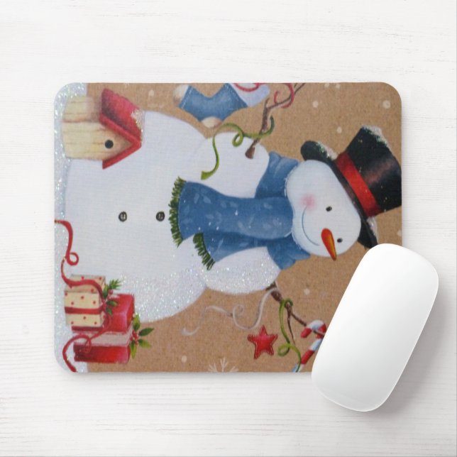 Snowman Mouse Mat (With Mouse)