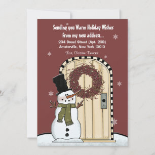 Snowman Moving Announcement Card