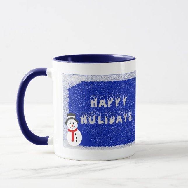 Snowman Mug Blue (Left)