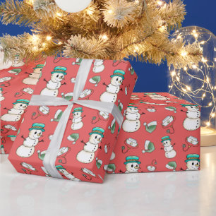 Snowman Nurse Wrapping Paper