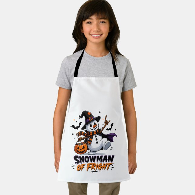 Snowman of Fright Halloween Apron (Insitu)