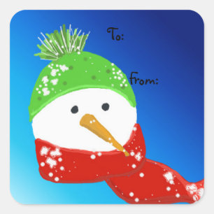 Snowman Oh So Chilly Square Sticker
