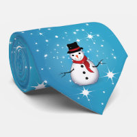 Snowman on Starry Blue Christmas
