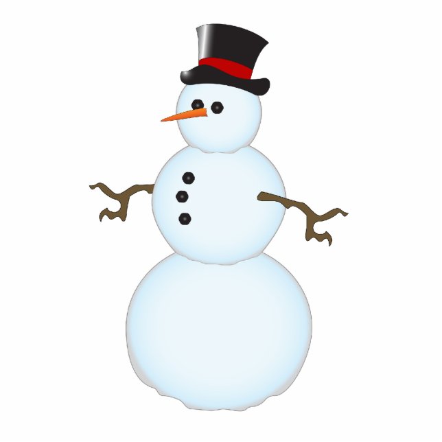 Snowman Ornament Photo Sculpture Decoration (Front)