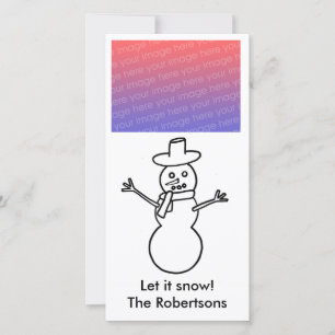Snowman Outline, Let it snow, Holiday photo cards