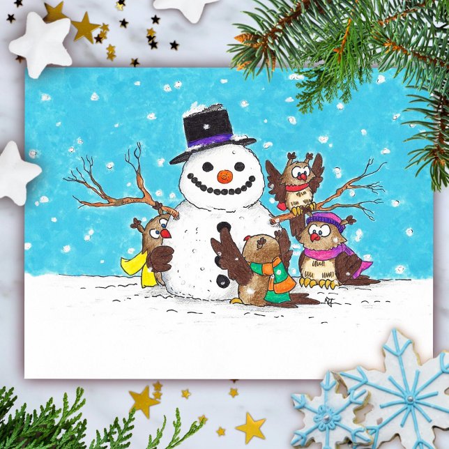 Snowman Owls postcard (Creator Uploaded)