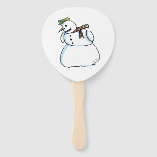 Snowman paddle hand fans
