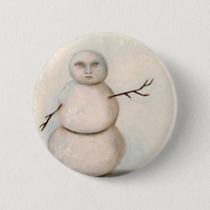 snowman painting 6 cm round badge