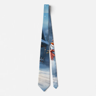Snowman Painting Tie