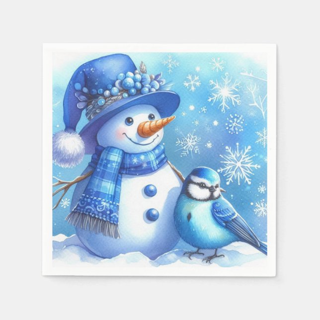 Snowman Paper Napkin (Front)