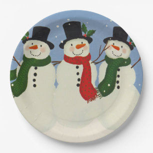 Snowman Paper Plate