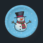 Snowman Paper Plate<br><div class="desc">Cute Snowman illustration.</div>