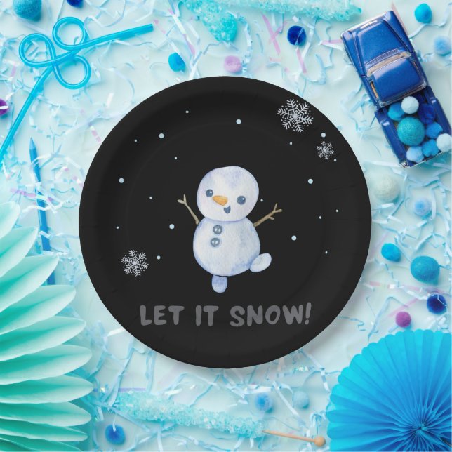 Snowman Paper Plate (Party)