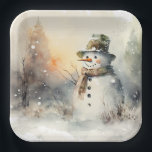 Snowman Paper Plate<br><div class="desc">This is an AI image I created using Midjourney.</div>