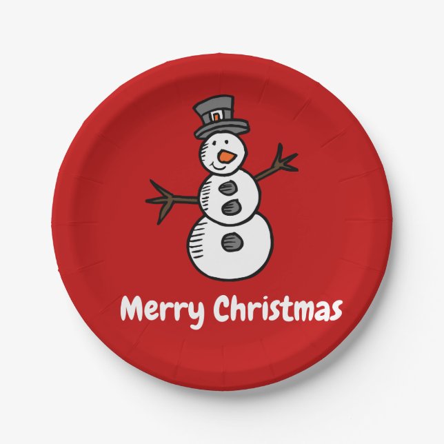 Snowman Paper Plate (Front)