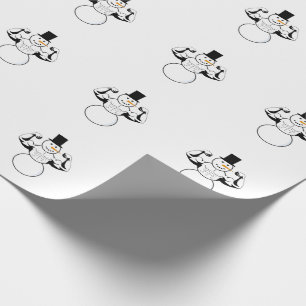 Snowman Paper Plate Christmas Wrapping Paper