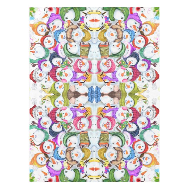 Snowman Party Christmas Tablecloth (Front)