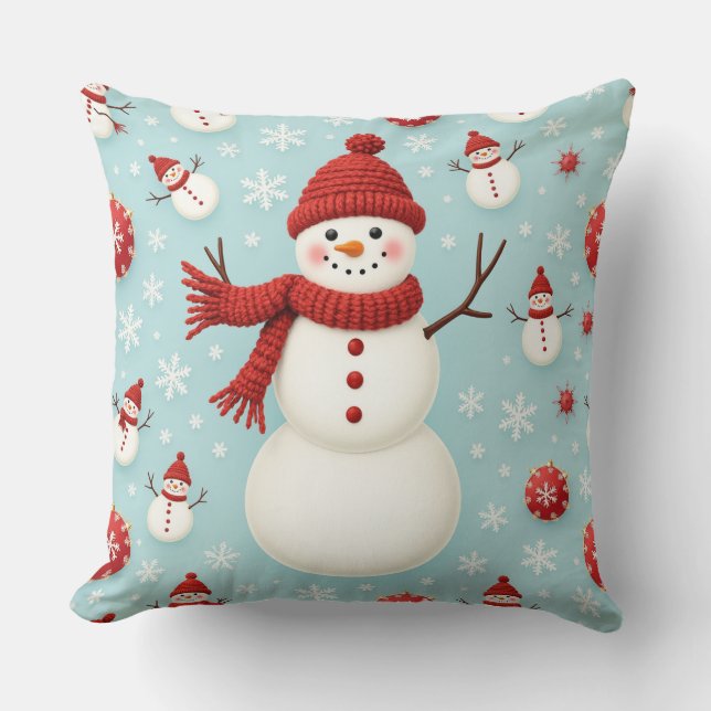 Snowman pattern cushion (Front)