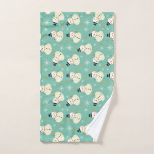 Snowman Pattern Hand Towel