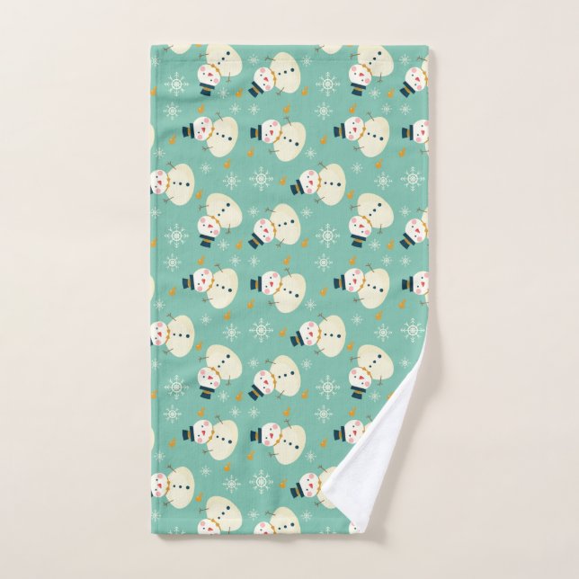 Snowman Pattern Hand Towel (Hand Towel)