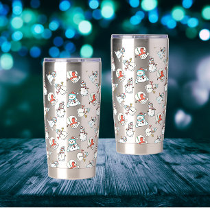 Snowman Pattern   Kids Stainless Steel Insulated Tumbler