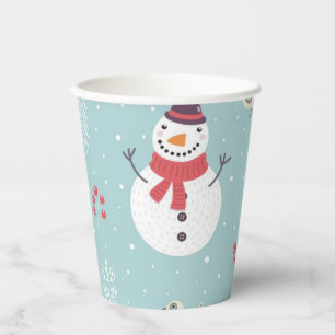 Snowman pattern paper cups