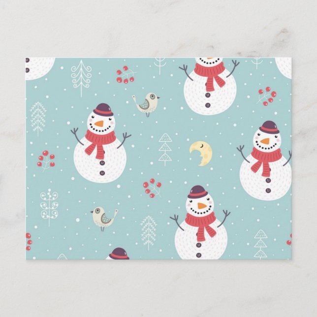 Snowman pattern postcard (Front)