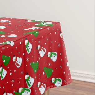 Snowman pattern tablecloth