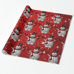 Snowman Pattern Wrapping Paper
