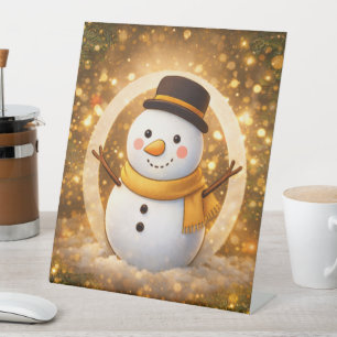 Snowman Pedestal Sign