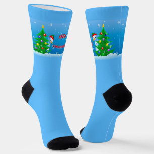 Snowman Peeking Socks