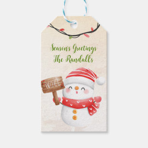 Snowman Personalise  Gift Tags