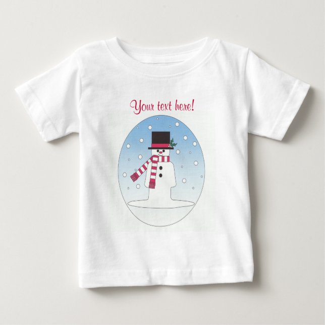 Snowman - Personalised Baby T-Shirt (Front)