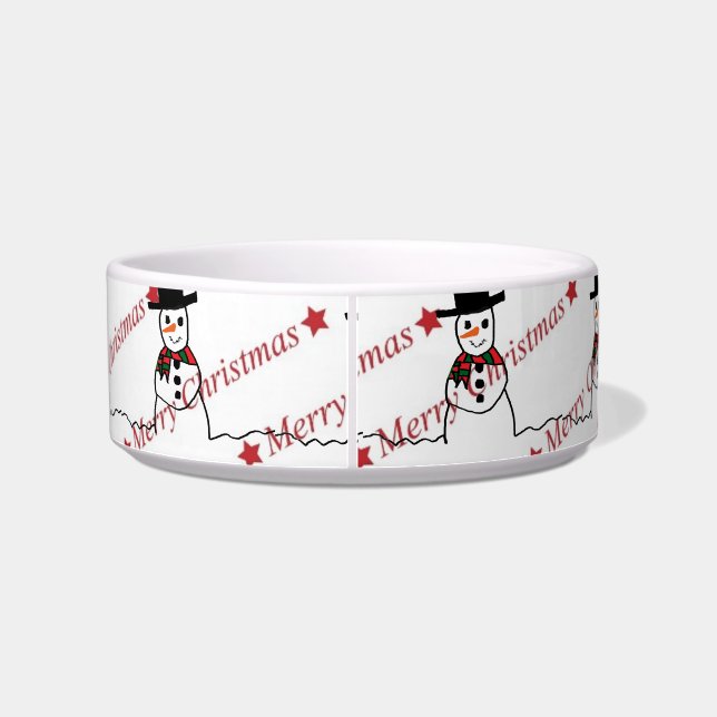 Snowman Pet Bowl (Back)