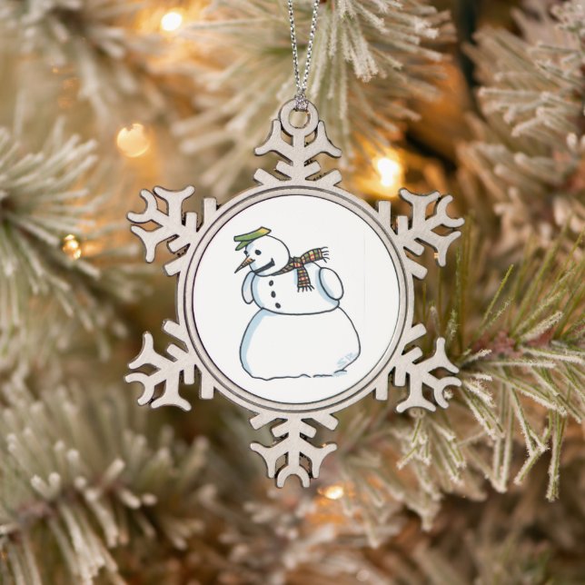 Snowman pewter snowflake ornament (Tree)